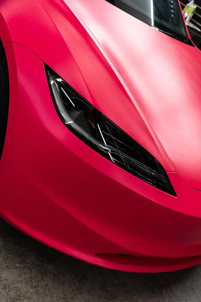 Tesla Headlight Tint by Black Diamonds Tinting Garage